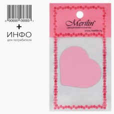Спонж резин.-софт для макияжа и умывания "сердечко". 5*5,5см.